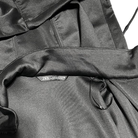 NEW Zara Women's Cropped Hooded Bomber Jogger Jacket Black - Picture 10 of 12